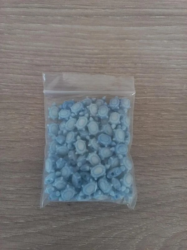 Lot De Perles Acrylique Bleu "Tortue"